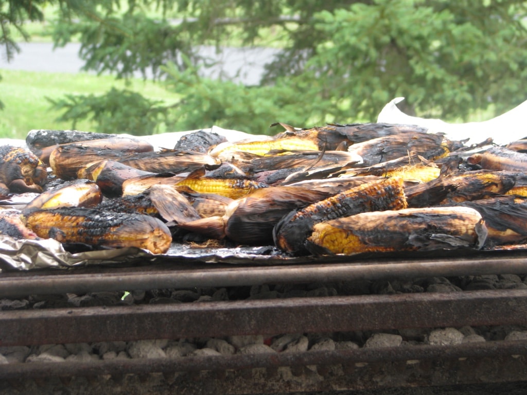 OAIA event – roasted corn on the grill outdoors